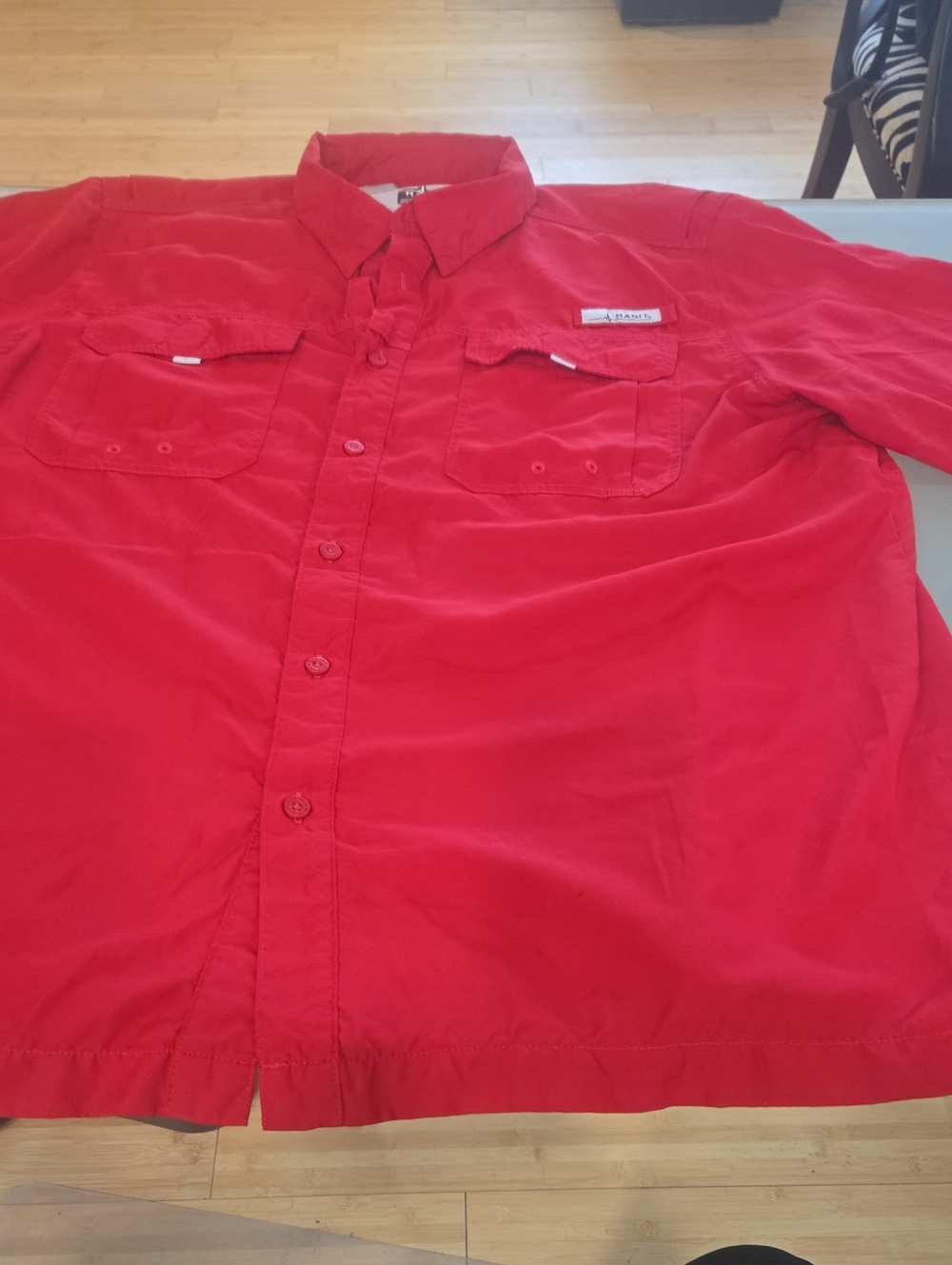 Habitat Men's Red Casual Button-Down Shirt